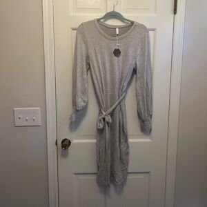 Pinkblush Maternity Grey Knit Belted Dress